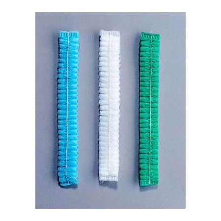 Keystone Safety Pleated Polypropylene Bouffant Cap, 100% Latex Free, White, 24", 100/Bag, 10 Bags/Case 111NWI-10-24-WHITE